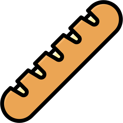 Baguette breads handmade french icon