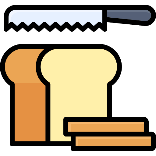 Bread knife cooking food and restaurant bread knife icon