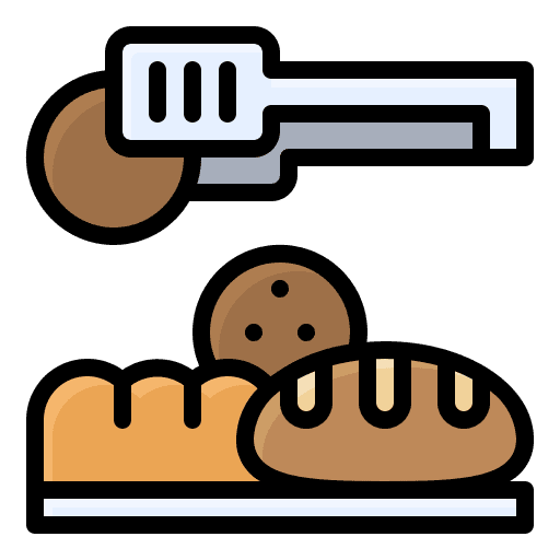 Tongs bread party cookies icon