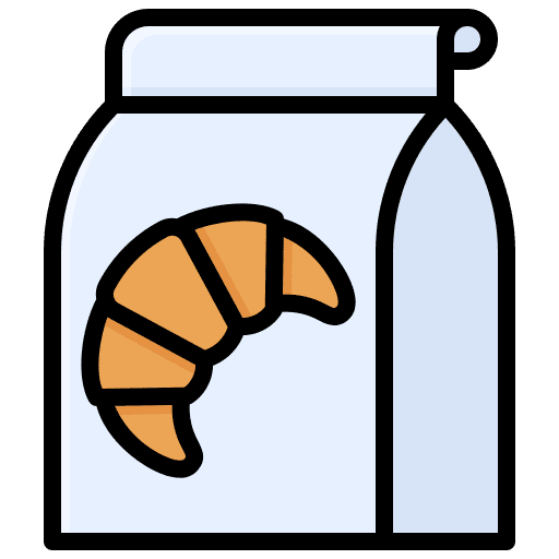 Bag food and restaurant bakery food icon