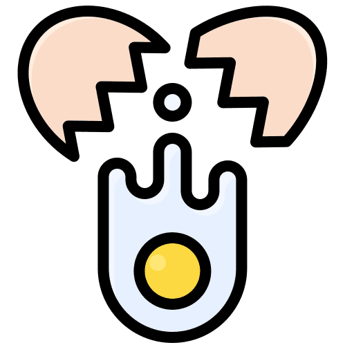 Cracked egg tools and utensils broken cracked icon