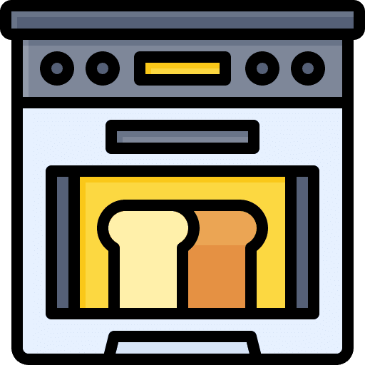 Oven food and restaurant gastronomy baking icon