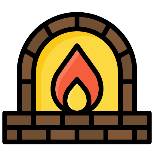 Stone oven bake fire pizza oven icon