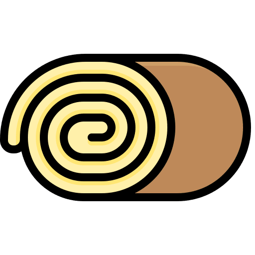 Swiss roll bakery cake sweet food icon