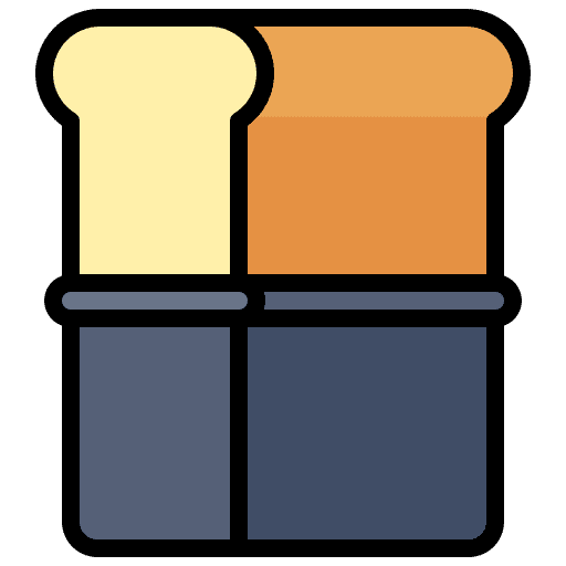 Bread baked loaf food icon