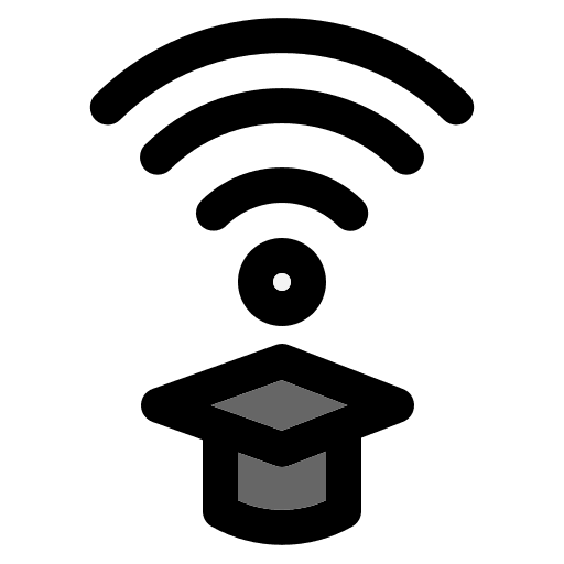 Graduation education wifi mortarboard icon
