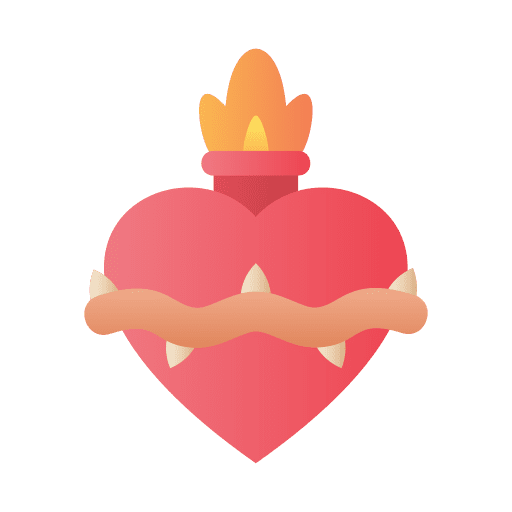 Sacred heart cult flame jesus icon