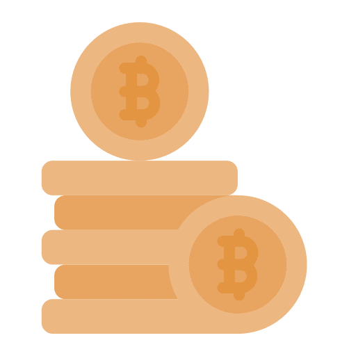 Bitcoin coin business and finance stack icon