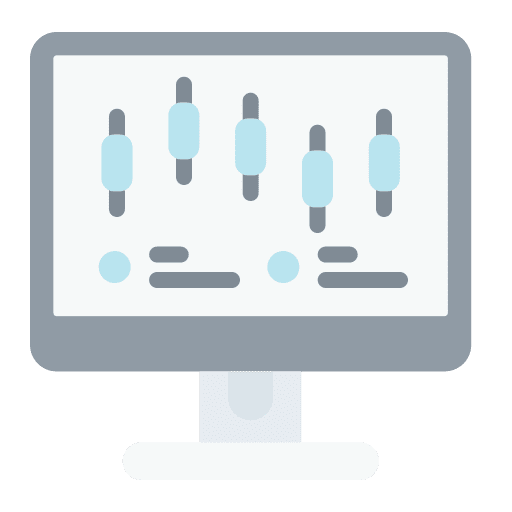 Graph business and finance graph computer icon