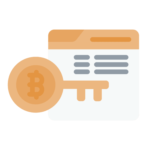 Key digital currency password bitcoin icon