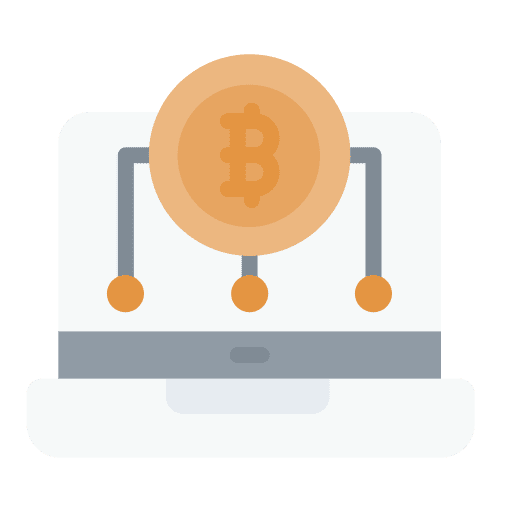 Laptop digital currency online payment bitcoin icon