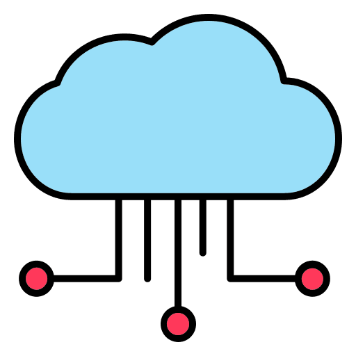 Cloud computing hosting ui web development icon