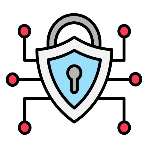 Cyber security locked tools and utensils padlock icon