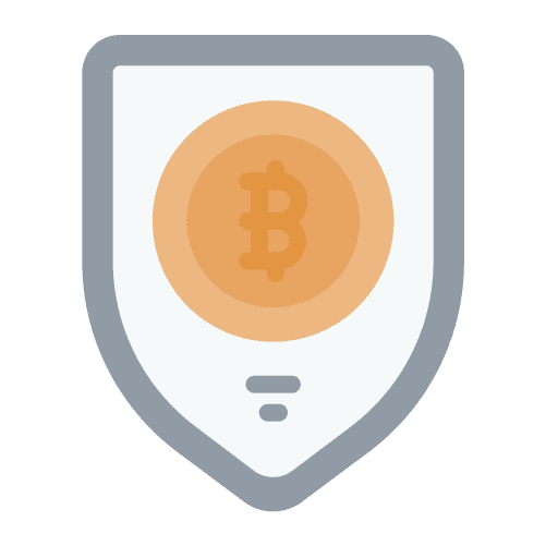 Secure safety bitcoin digital currency icon