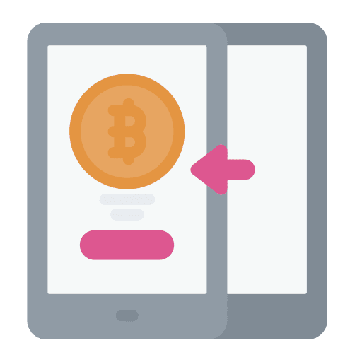 Transaction electronics cryptocurrency digital money icon