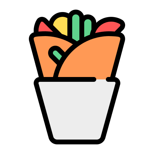 Kebab meat roll snack icon