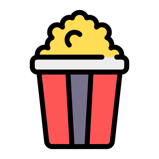 Popcorn cinema entertainment fast food icon