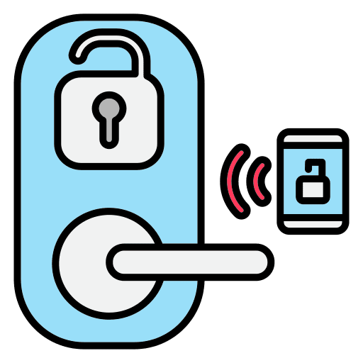 Smart lock smart home wireless domotics icon Smart lock smart home wireless domotics icon