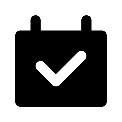 Schedule calendar check mark tick icon