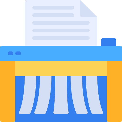 Paper shredder shredder documents destroy icon
