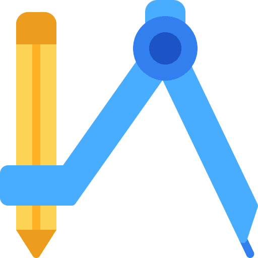 Drawing compass school materials pen pencil icon