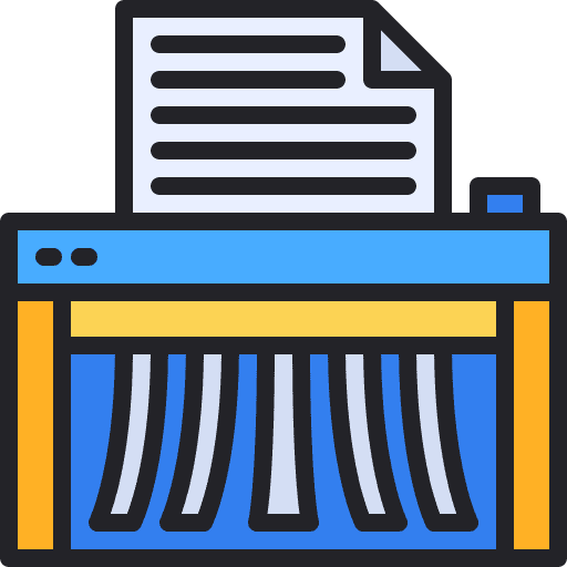 Paper shredder text destroy shredder icon