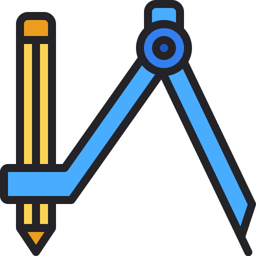 Drawing compass pen geometry compass icon