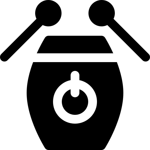 Drums percussion instrument music and multimedia drumstick icon Drums percussion instrument music and multimedia drumstick icon