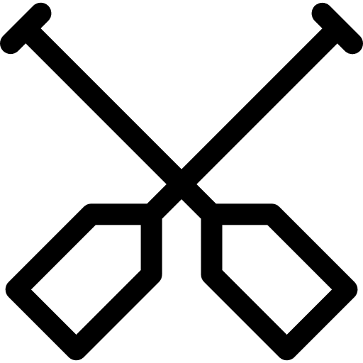 Oars sailing rowing boat icon