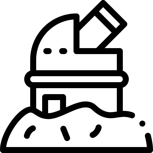 Observatory research architecture and city space icon