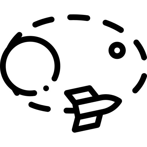 Trajectory rocket spaceship transportation icon