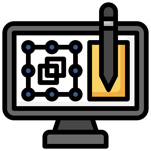 Graphic design art and design art monitor icon