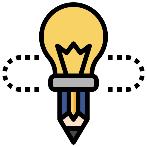 Pencil brain create design icon