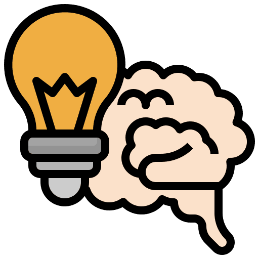 Think creativity art and design brain icon