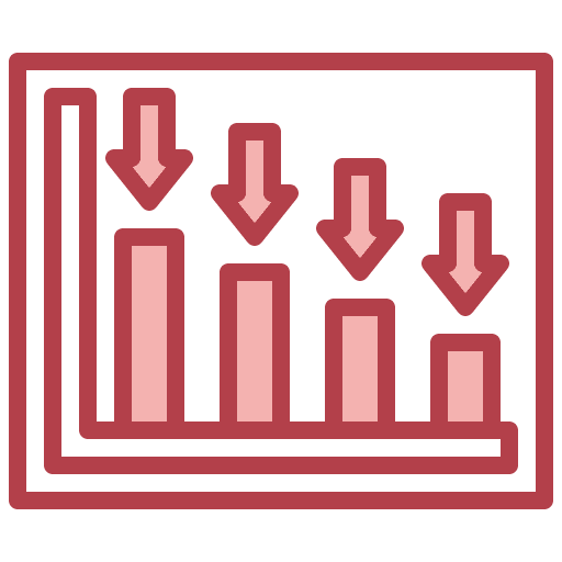 Bar graph business and finance decrease analysis icon Bar graph business and finance decrease analysis icon