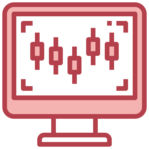 Computer chart trading graph icon
