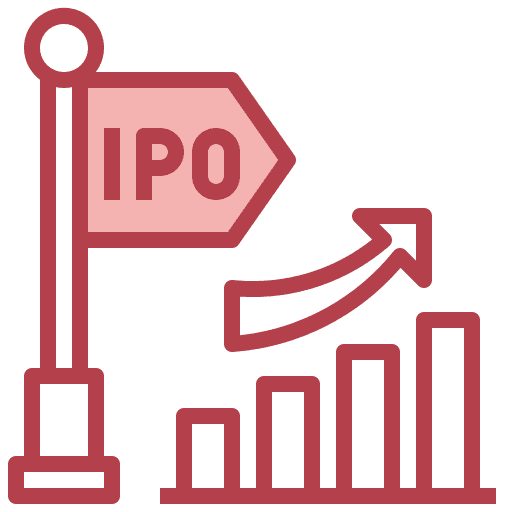 Ipo stock market growth finance icon