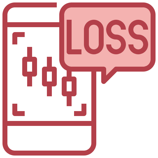 Loss smartphone loss business and finance icon Loss smartphone loss business and finance icon