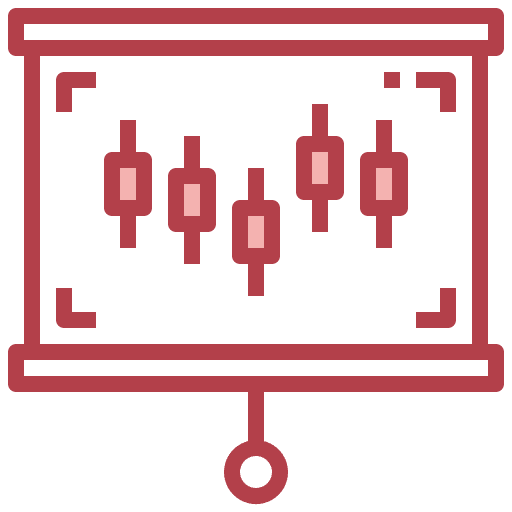 Presentation bar graph business and finance trading icon