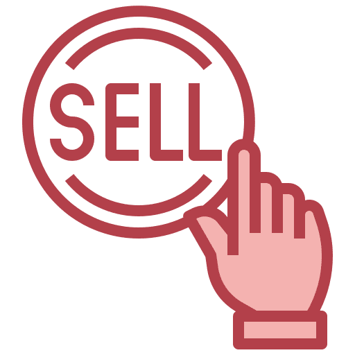 Selling commerce and shopping button click icon Selling commerce and shopping button click icon