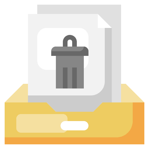 Delete communications file email icon Delete communications file email icon