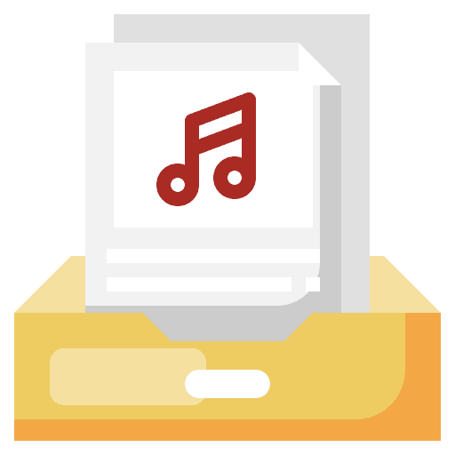 Music mail inbox communications icon Music mail inbox communications icon