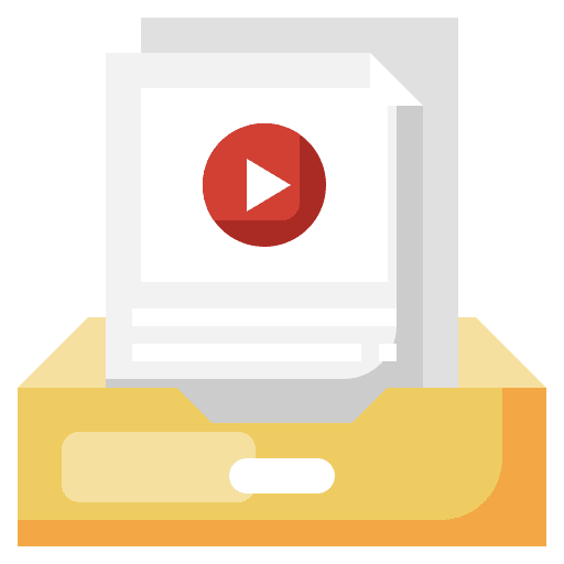 Video files and folders box file icon Video files and folders box file icon