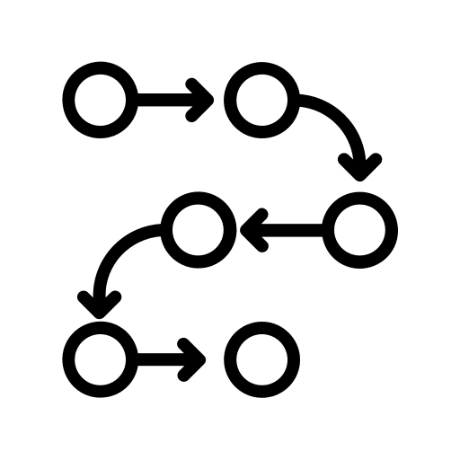 Process steps planning flux icon
