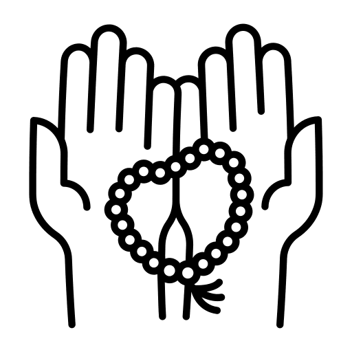 Tasbih muslim hand prayer icon