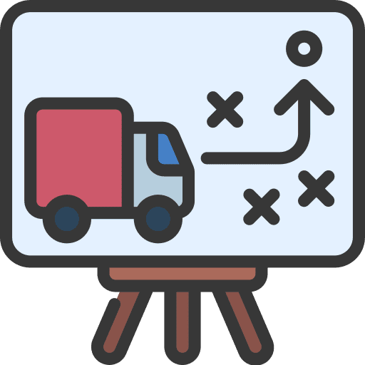 Logistics delivery strategic plan delivery analysis icon