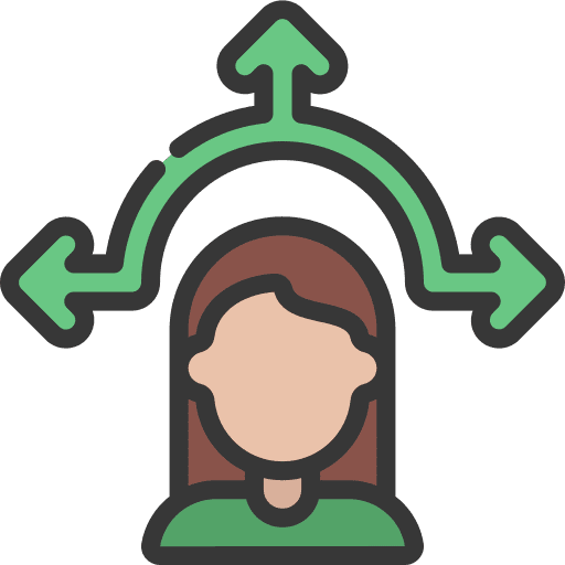 Decision making arrows people person icon
