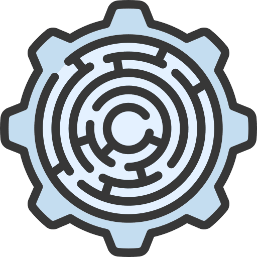 Maze business and finance management complex icon