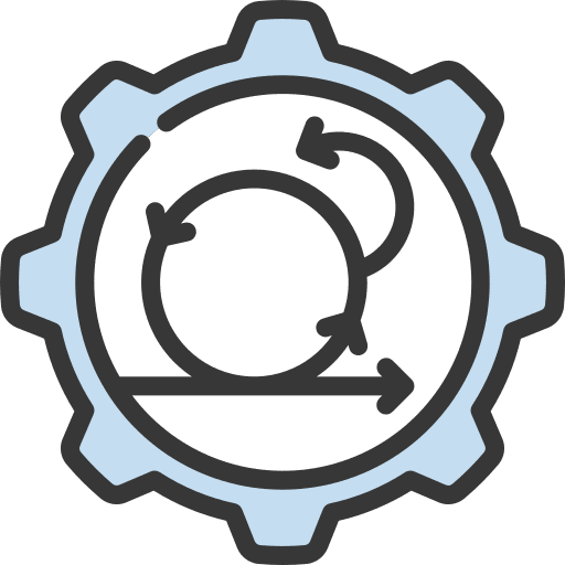 Agile business and finance iteration circular icon