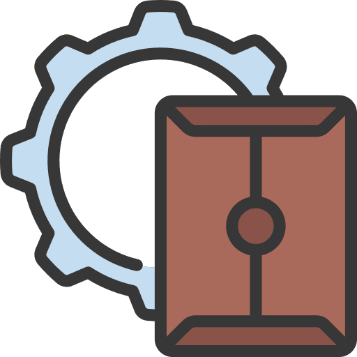Confidential folder envelope cogwheel business and finance icon